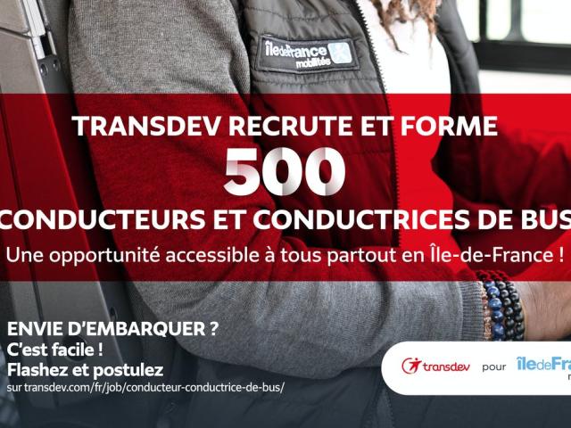 Visuel campagne recrutement Transdev IDF