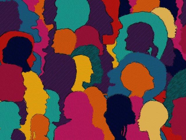 Dessin de visages colorés
