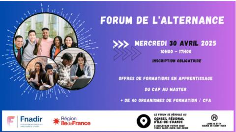 Visuel forum alternance Région IDF Fnadir