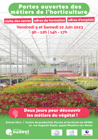 Affiche portes ouvertes métiers de l'horticulture