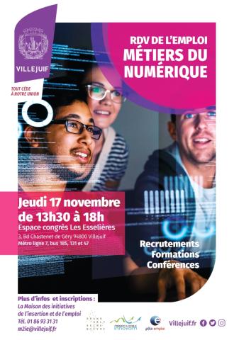 Affiche RDV métiers du numérique Villejuif